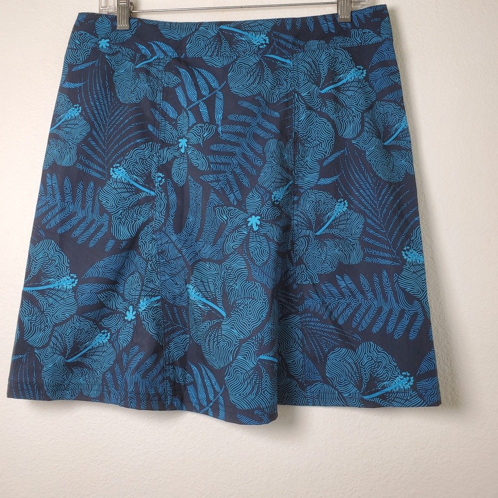 RipSkirt Hawaii Wrap Skirt Blue Tropical Floral Length 2 Maui Moonlight Medium - Picture 8 of 12